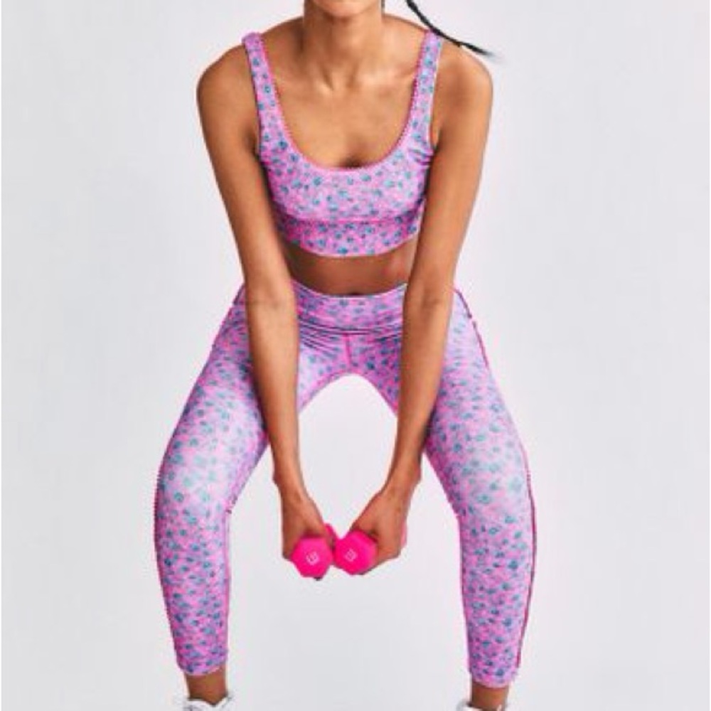 LoveShackFancy X Beach Riot Jade Legging Hot Pink Blue Berries